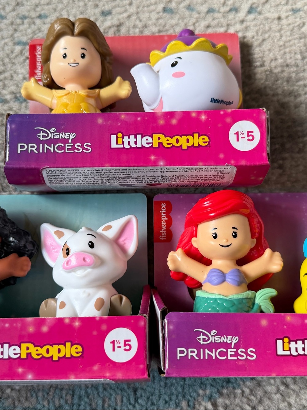 Set of 6 Disney Little People Princess Figures